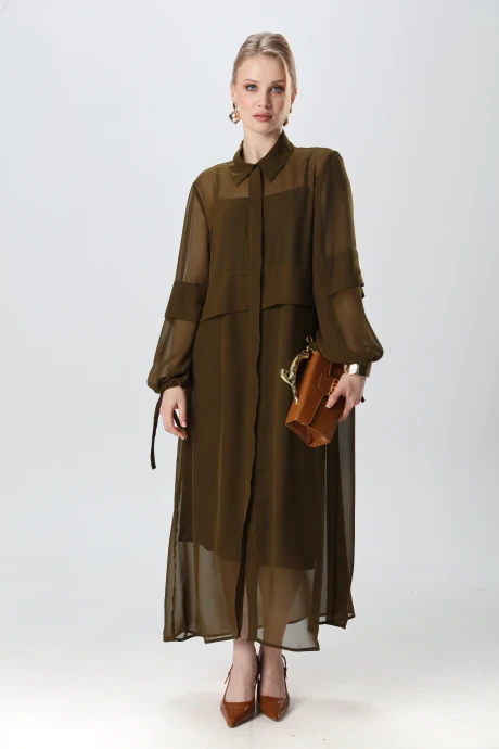 Костюм с платьем NikVa н943-5 хаки двойка #1