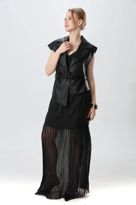 Костюм с платьем NikVa н1018-1 чёрный двойка #1