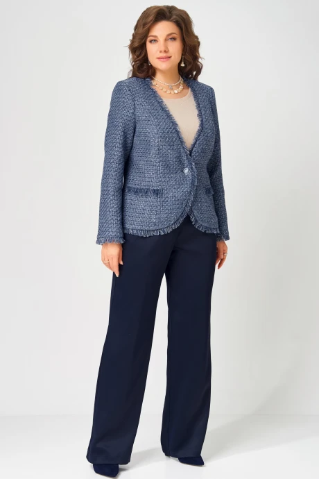Брючный костюм *Распродажа FITA 4056 бежево-синий тройка #1