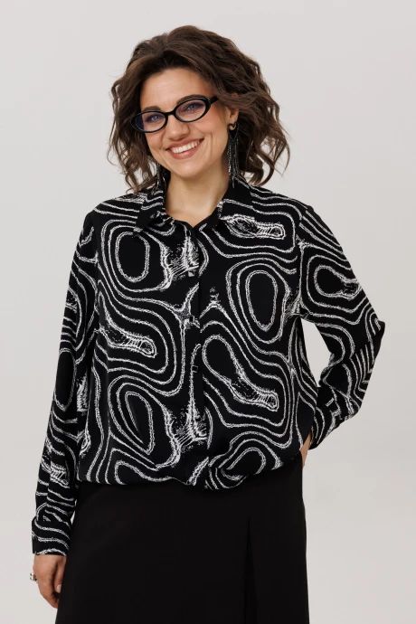 Рубашка Anelli 1663 мрамор неро #1