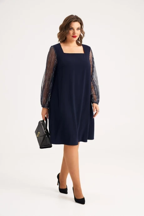 Вечернее платье с сеткой *Распродажа Almirastyle 407 синий #1