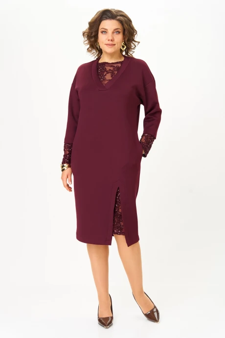 Платье *Распродажа Кокетка и К 1337-1 бордовый #1