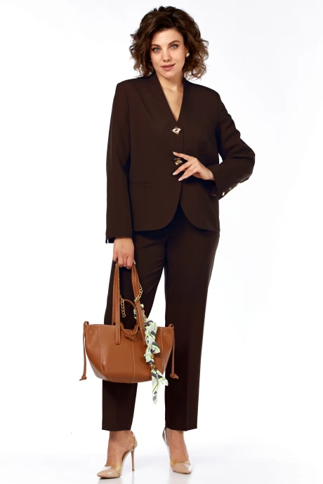 Брючный костюм *Распродажа Vilena Fashion 1086 двойка шоколад #1