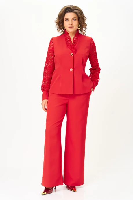 Брючный костюм Vilena Fashion 1130 красный двойка #1