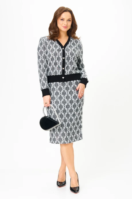 Юбочный костюм Галеан-стиль 903.1 графит_орнамент двойка #1