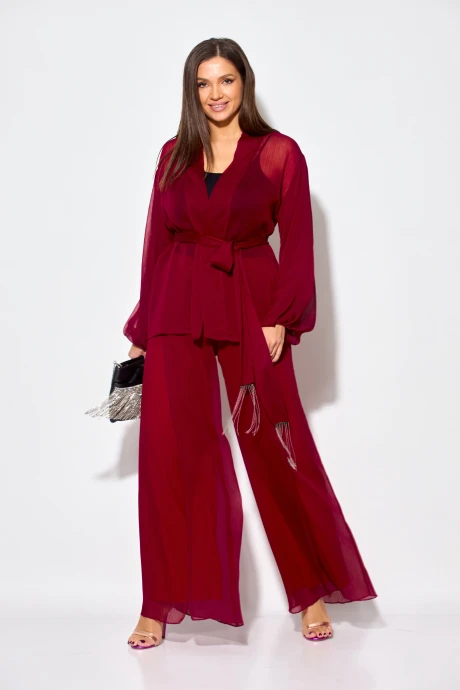 Брючный костюм *Распродажа Anastasia 1063.1 бордовый двойка #1