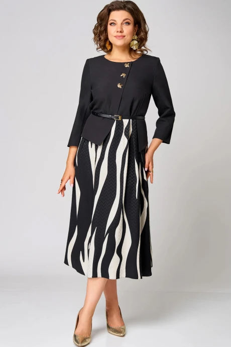 Платье *Распродажа Мишель Стиль 1303 черно-молочный #1