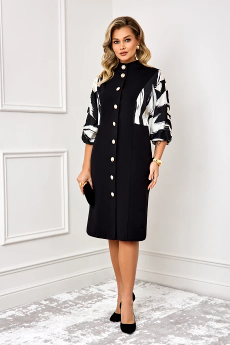 Платье AGATTI 5830-1 Черно-белый #1