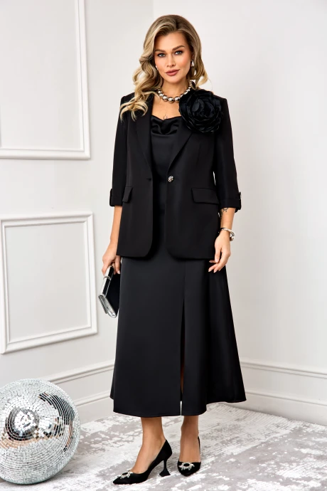 Костюм с платьем AGATTI 5891 Черно-белый #1