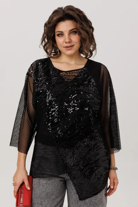 Блузка *Распродажа Anelli 1781 черный авантюрин #1