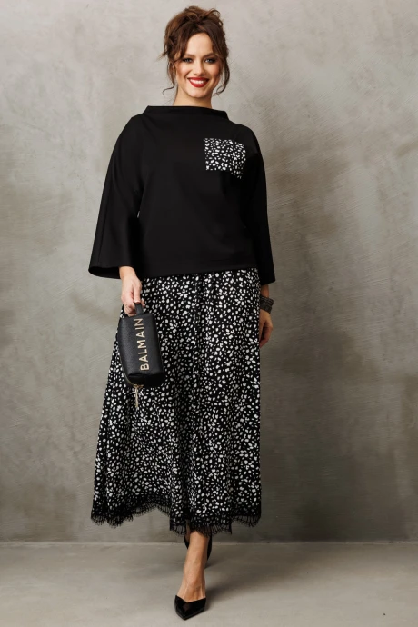 Юбочный костюм Anastasia 1314 черный двойка #1