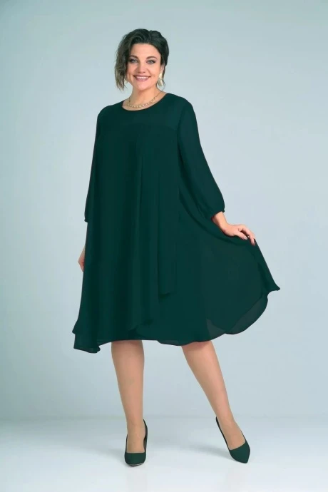 Шифоновое платье *Распродажа Bagira 923/1 зелёный #1