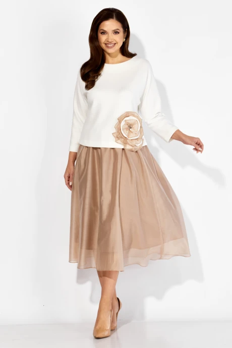 Юбочный костюм *Распродажа TAiER 1405 молочный, бежевый двойка #1