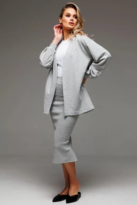 Юбочный костюм *Распродажа GO F7064/50-04 серый меланж #1