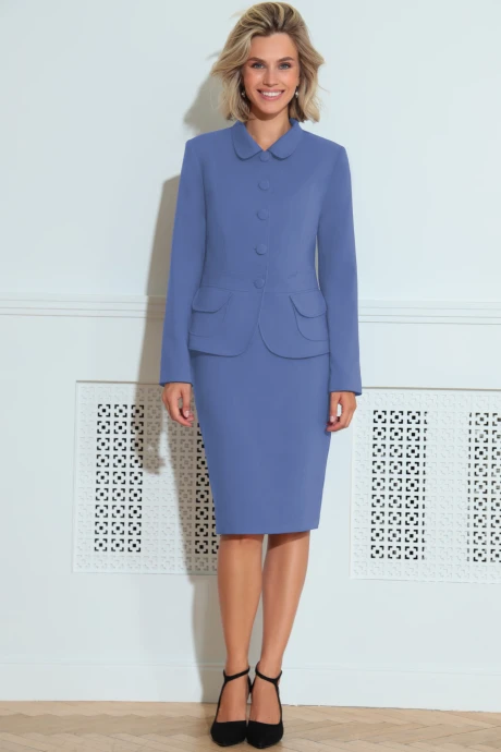 Юбочный костюм *Распродажа LeNata 21212 темно-голубой двойка #1