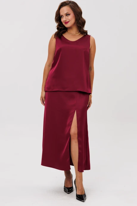 Юбочный костюм *Распродажа ANIDEN 6151-1 бордо двойка #1