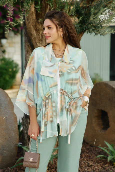Блузка Vittoria Queen 27853 зеленый, мятный принт #1