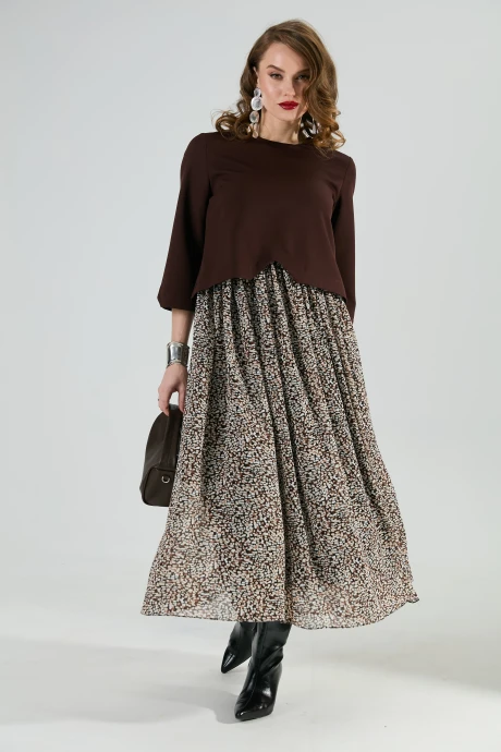Платье *Распродажа NikVa 740-20 шоколад_и_шоколадная_абстракция #1