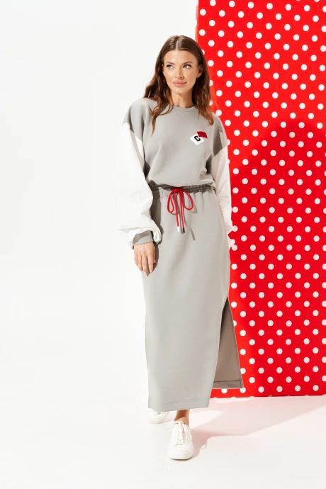 Платье ELLETTO LIFE 1120 серый #1