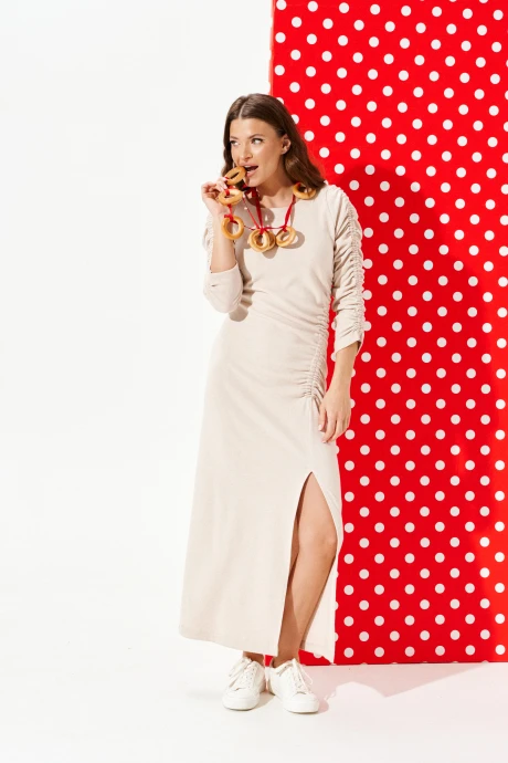 Платье ELLETTO LIFE 1121 бежевый #1