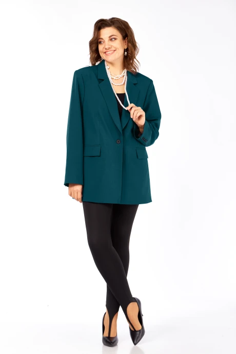 Жакет (пиджак) Ольга Стиль 986 морская-волна #1