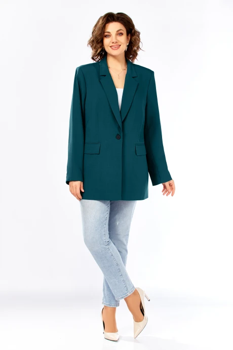 Жакет (пиджак) Ольга Стиль 986 морская_волна #1