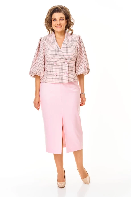 Юбочный костюм Vi Oro 1248 розовый + однотон двойка #1