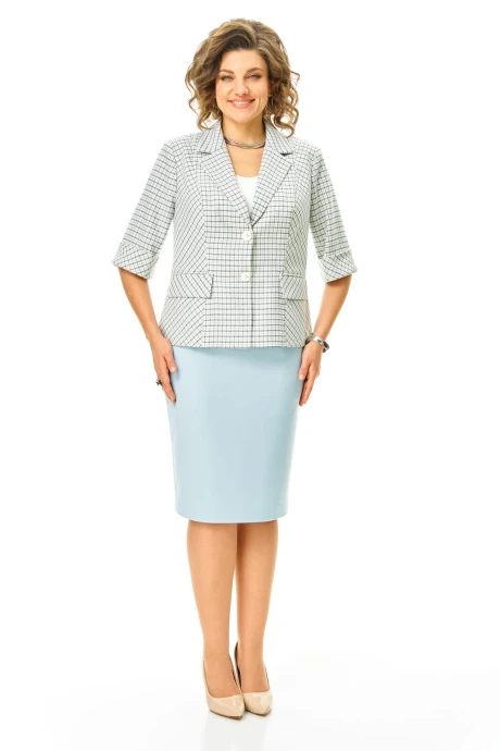 Юбочный костюм Vi Oro 1247 голубой + однотон двойка #1