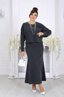 Платье Нинель Шик 7521 серый двойка