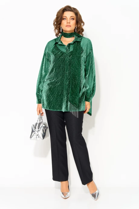 Брючный костюм *Распродажа Лилиана 1496 БрПн Изумруд+черный двойка #1