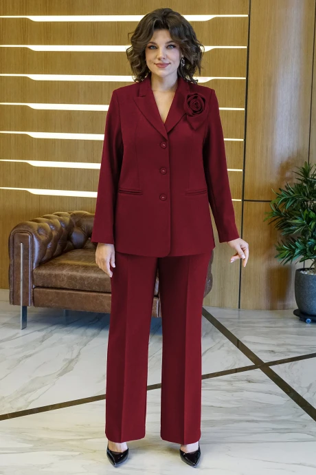 Брючный костюм *Распродажа ALANI COLLECTION 2143 бордо двойка #1