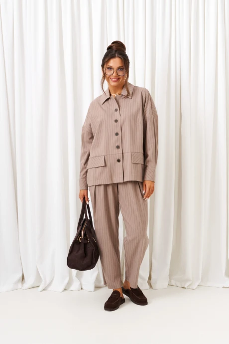 Брючный костюм Beautiful&Free 6414 полоска капучино #1