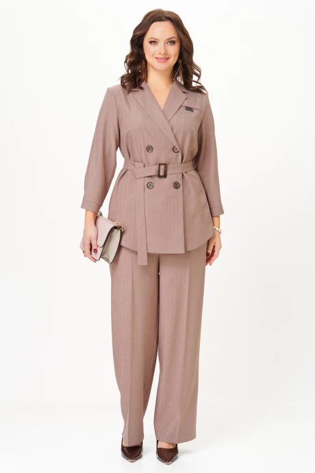 Брючный костюм Твой Имидж 2329 кофейный_в_полоску двойка #1