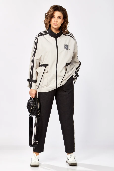 Брючный костюм Lady Secret 25230 черный + серо-бежевый двойка #1