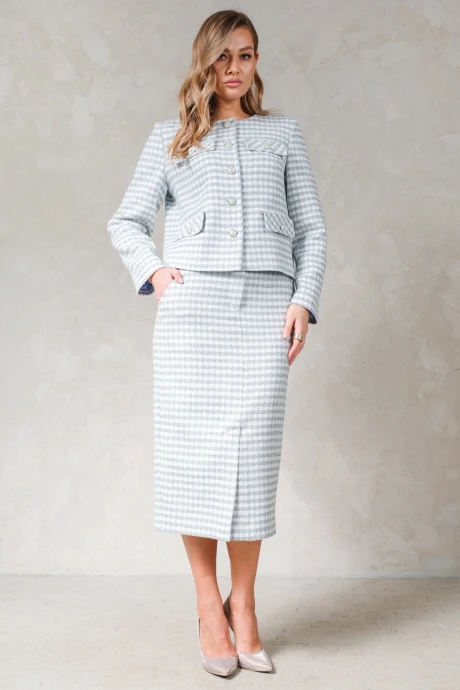 Юбочный костюм Erika 1751 голубой двойка #1