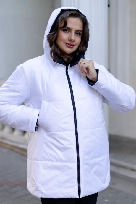 Двусторонняя куртка *Распродажа ANDINA CITY 7009-24 белый/черный #1
