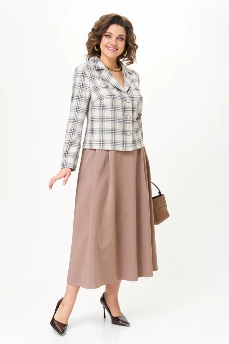 Юбочный костюм AIRA style 24-17А Бежевый двойка #1