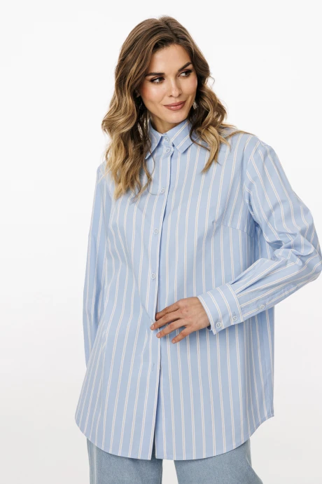Блузка EOLA 3049 голубой в полоску #1