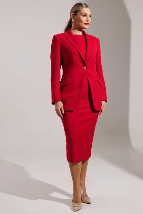 Костюм с платьем Мода-Юрс 26-2959 красный двойка #1