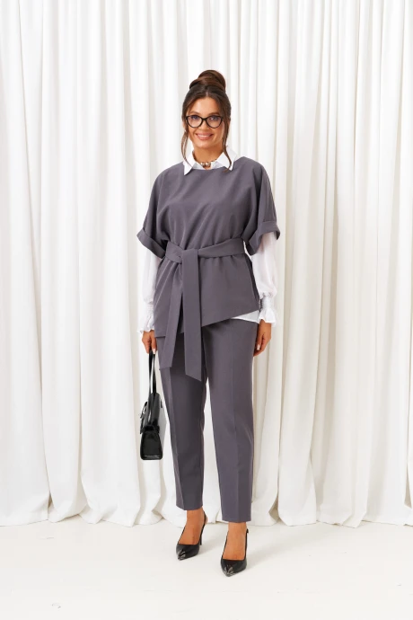 Брючный костюм Beautiful&Free 6436 графит тройка #1
