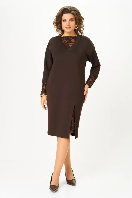 Платье *Распродажа Кокетка и К 1337 коричневый #1