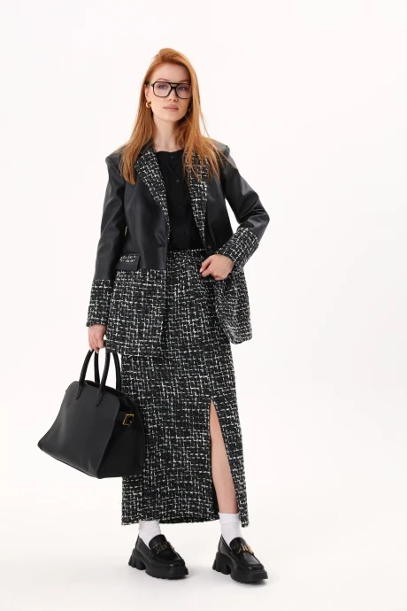 Юбка *Распродажа NikVa 806-1 графит шанель #1