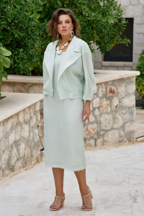 Костюм с платьем Vittoria Queen 28873/1 светло-салатовый двойка #1