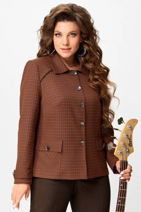 Жакет (пиджак) FITA 20752 терракот + коричневый #1