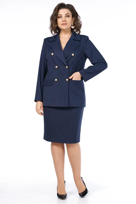 Юбочный костюм ALANI COLLECTION 2513 синяя полоска #1