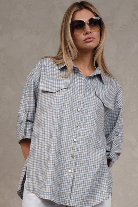 Рубашка Erika 1538 белый/голубой #1