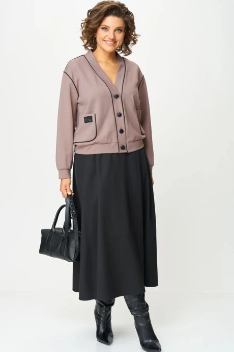 Юбочный костюм *Распродажа AIRA style 24130 Тауп+черный двойка #1