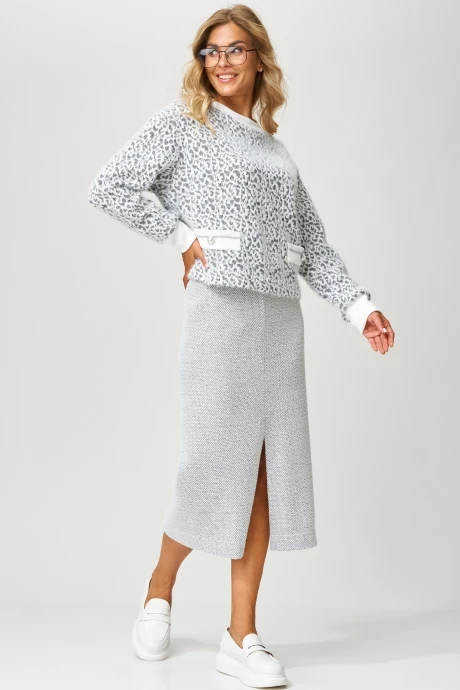 Юбочный костюм *Распродажа LAIKONY 542 серый леопард #1