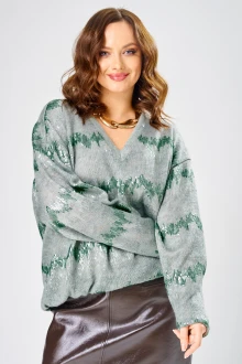 Джемпер (кофта) Condra 16305 серый-мятный