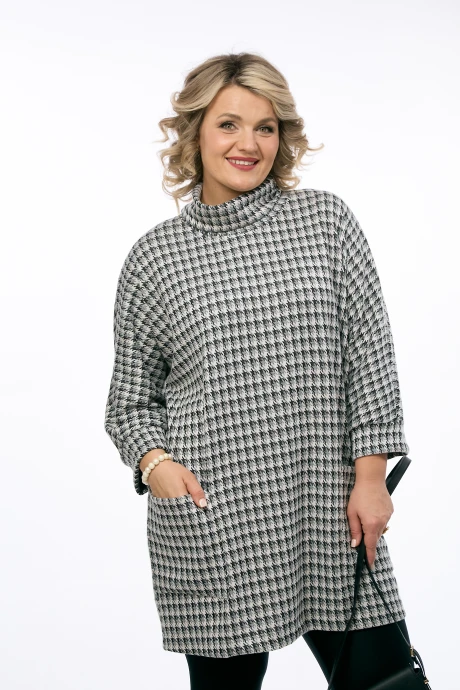 Джемпер (кофта) OVERYOU 233 серо-черный #1